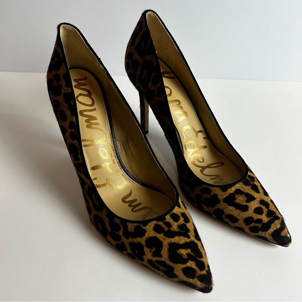 Sam Edelman Orella Leopard print stelleto heels calf hair size: 11